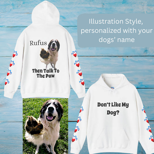 Custom Pet Portrait Hoodie, Hoodie With Pet Photo And Name, and One Sleeve Print