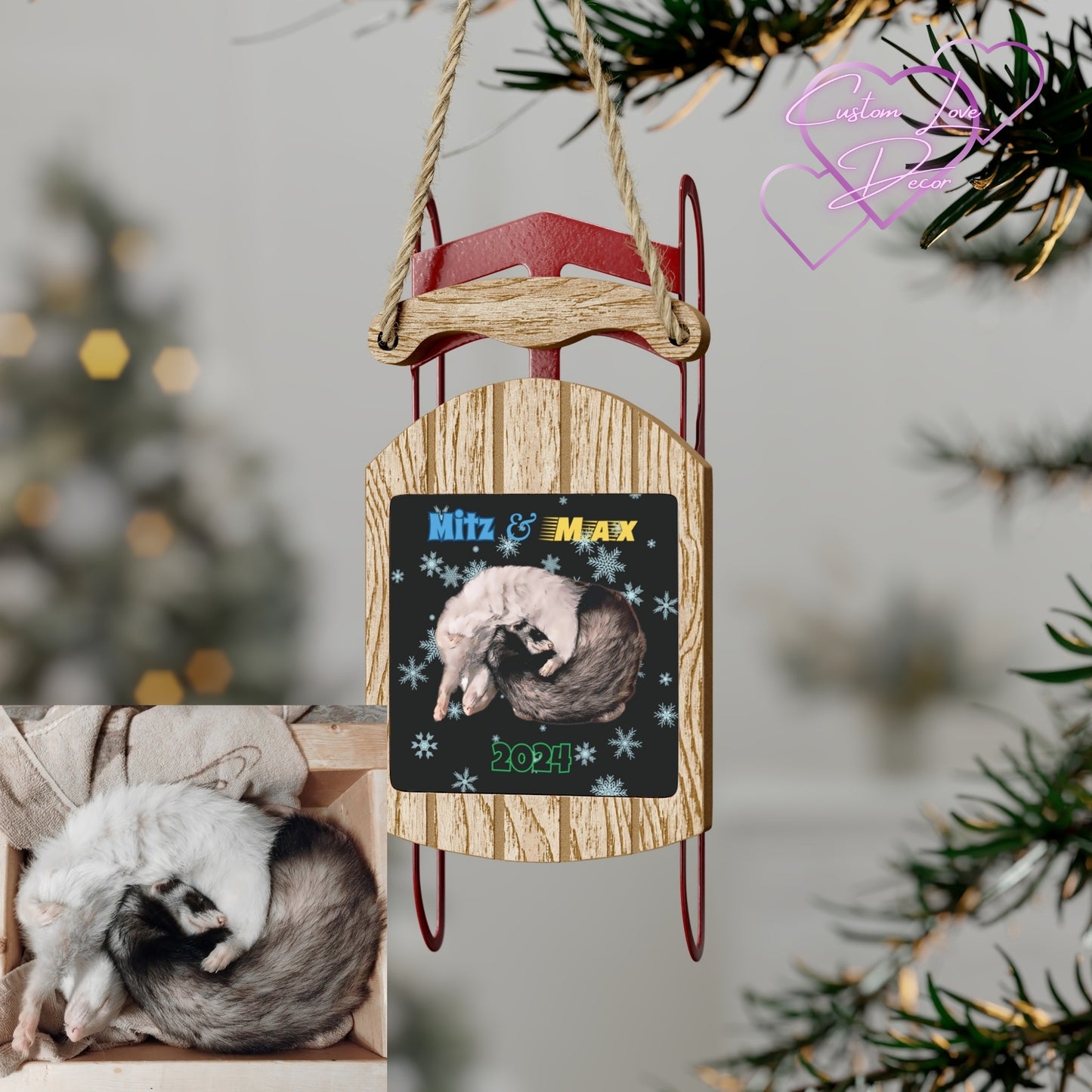 Custom Pet Sled Ornaments